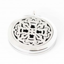Perfume/Essential Oil Locket - Ornate Design - Silver Tone
